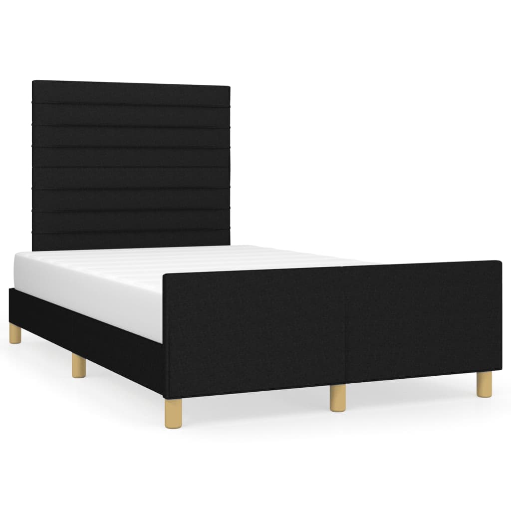 Bed Frame without Mattress Black 120 x 190 cm Fabric