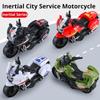 1pcs Inertia Police Motorcycle Toy Car, Durable Fire Rescue Vehicle For Boys - Push & Go Action Figure Ride