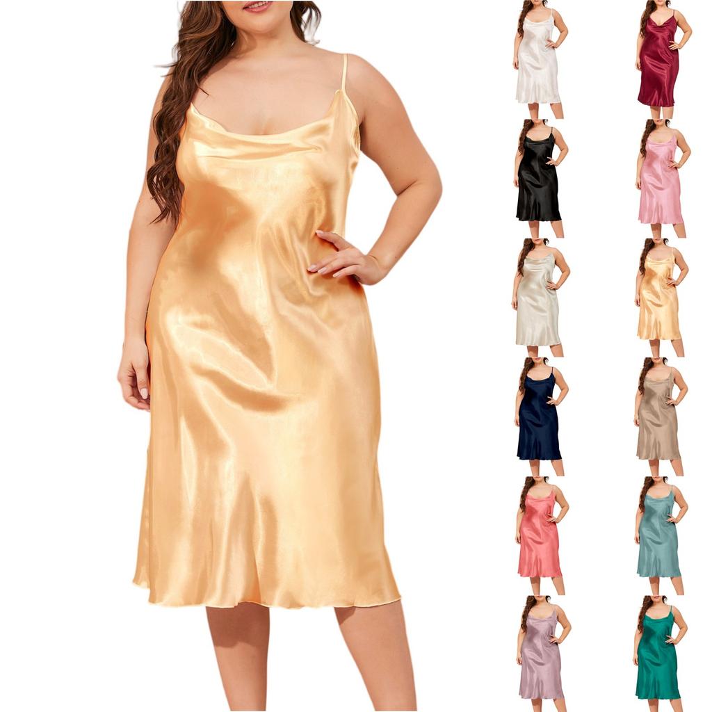 Women's Sleeping Skirt Large Ice Silk Jumpsuit Loose Home Clothes