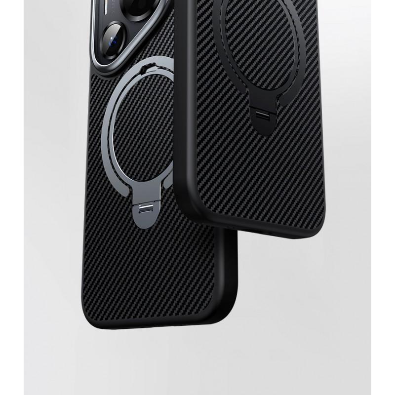 Kevlar Carbon Fiber Phone Case With 360 Rotating Stand P70 Ultra Mate 60 Pro Magnetic Shockproof Anti-Fingerprint