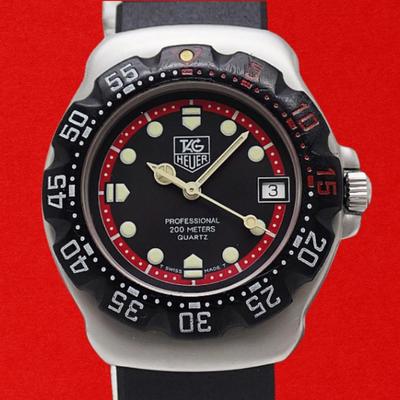 Professional 200M Formula 1 Ref. 374.513 SS/Fibre Glass, Black Dial, Rubber Strap, Boys Size, Quartz, with Box and Manual Used