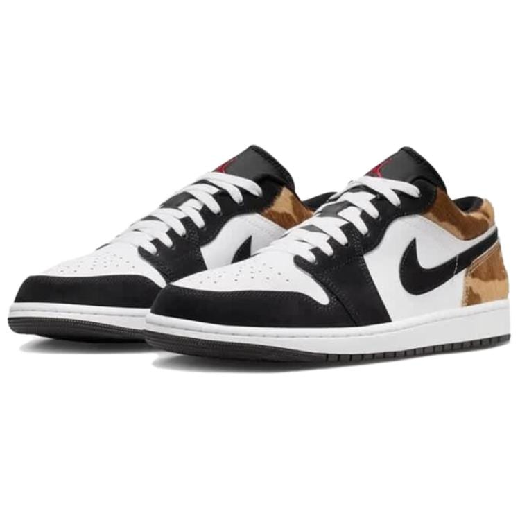 Jordan Air Jordan 1 Низкие кроссовки с амортизацией Винтажные Баскетбольные кроссовки Мужские Черный Белый Коричневый IX8740-101