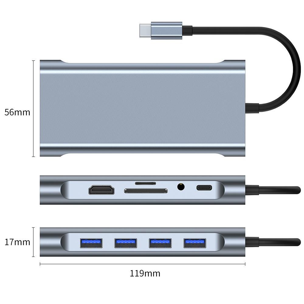 11 в 1 USB C Hub многопортовый адаптер для MacBook Pro Air с HDMI VGA Ethernet USB 3.0 портами док-станция для ноутбука