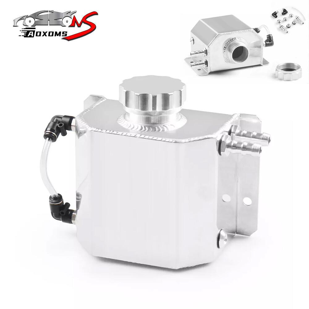 Universal 1L Aluminium Engine Oil Catch Can Water Breather Tank Bottle Polished