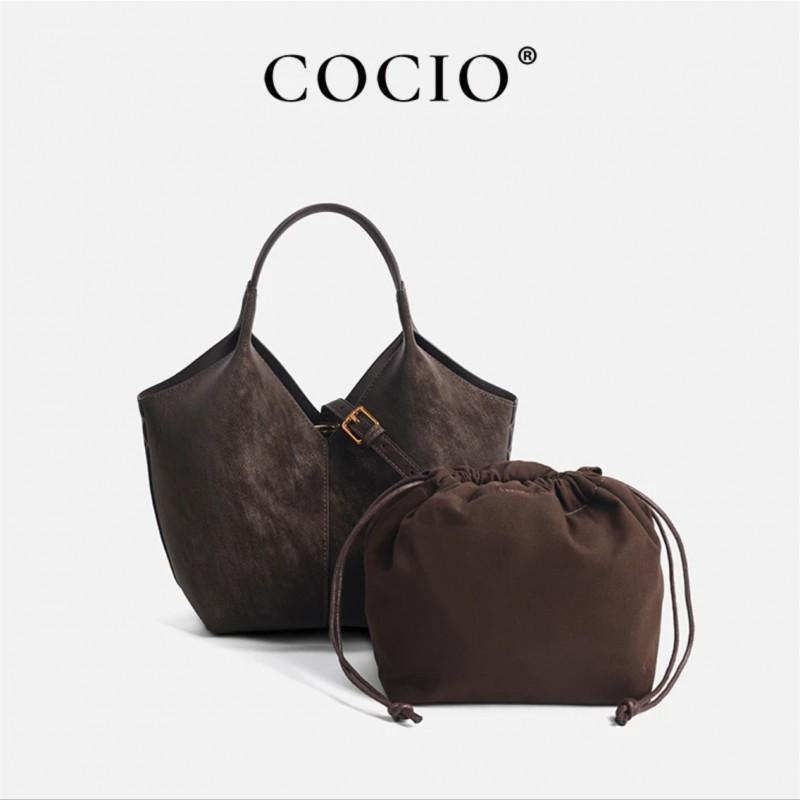 Korean Vintage Suede Tote Bag Women Large Capacity Shoulder Winter Daily Commute