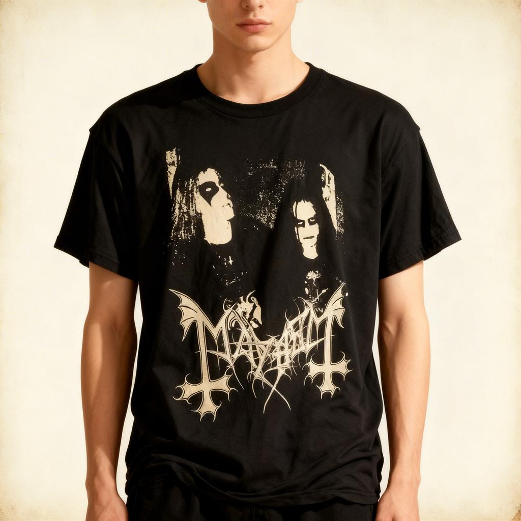 Vtg Mayhem Band Short Sleeve Cotton Black All Size T Shirt For Men