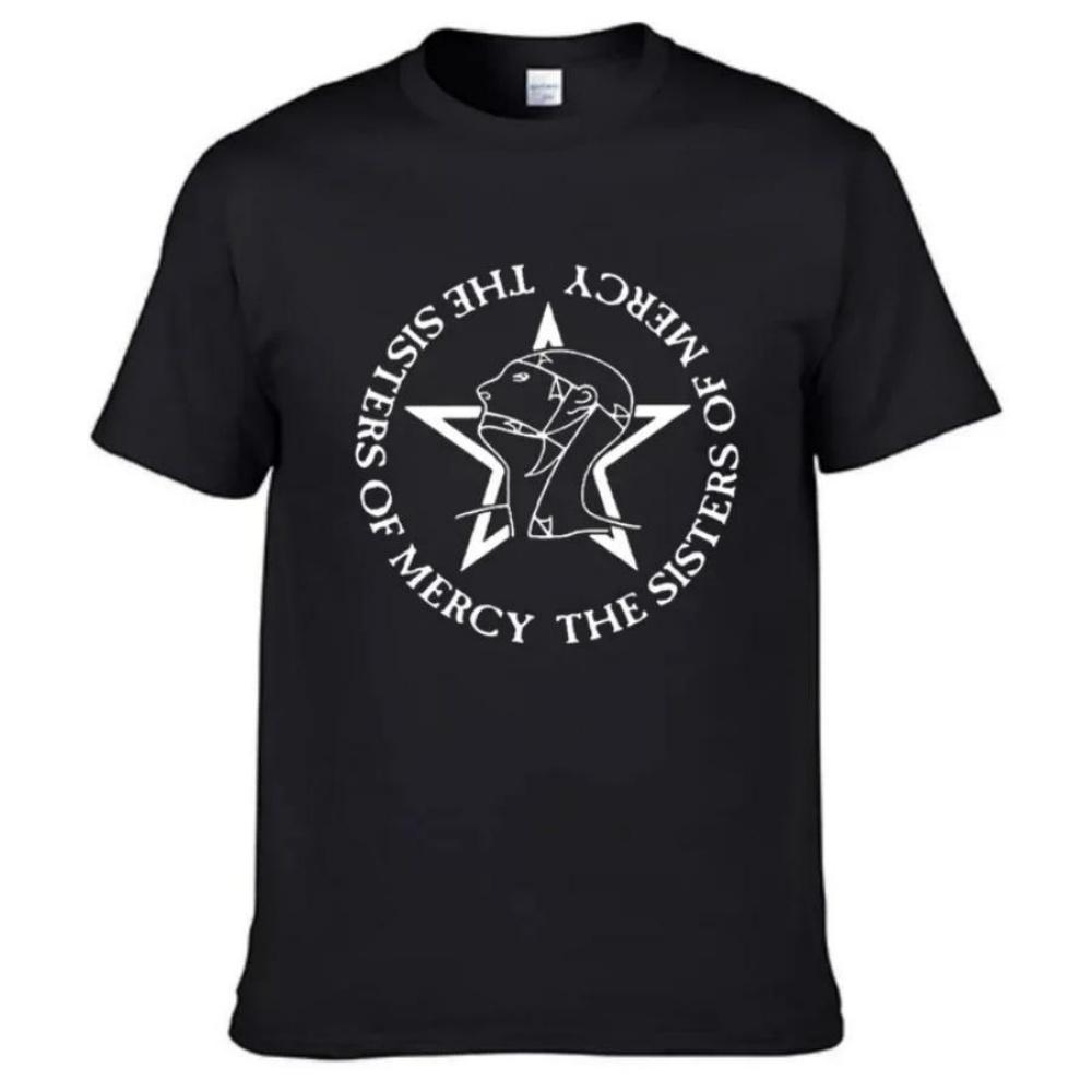 Футболка The Sisters Of Mercy Мужская и женская футболка Пост-панк Готик-рок группа Футболки Хлопковые топы Футболки Модная одежда с коротким рукавом