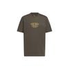Embroidered Logo Pattern Crew Neck T-Shirt Men Tops Dark-Olive-Green IC1874
