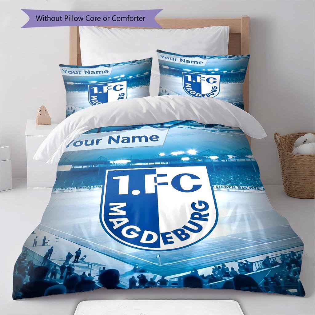 Custom Name 1. FC Magdeburg Bedding,Quilt Set Quilt Cover Pillowcase Home Birthday Gift(1 * duvet cover + 2 * pillowcase, without core) -HE1