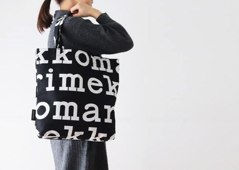 Сумка-тоут Marimekko Logo Notko, Черный x Кремовый (99)
