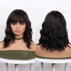 Premium Synthetic Wigs for Women Long Curly Wavy Wig with Bangs Medium Length Bob Drag Queen Hairstyle Wig Cosplay Costume