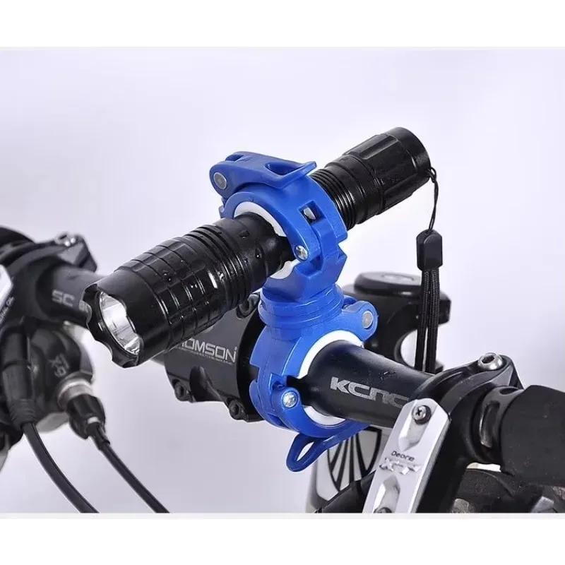 Bike Flashlight Holder 360° Rotation Torch Clip Fixed Bracket Mountain Bike for Cycling Riding Equipment Front Lamp Frame