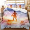 3Pc Fire Basketball Bedding Microfiber Queen/King Size Sports Comforter Set For Teen Boys,2 Pillowcase And 1 Polyester Cover