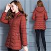 Women's Mid-length Winter Coat with Hood Korean Style Slim Down Cotton Coat Middle-aged Mother's Cotton Coat