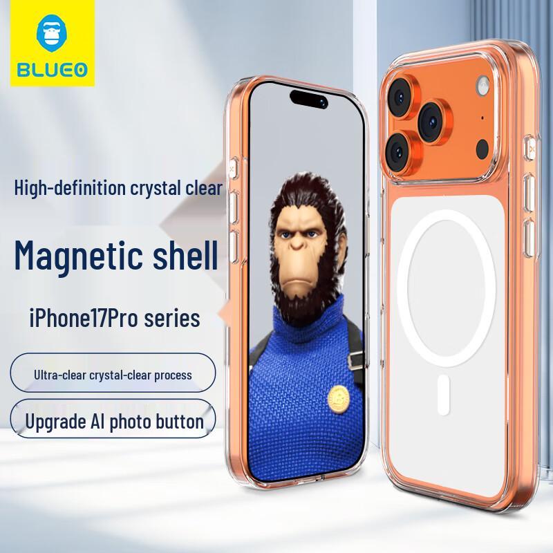 Blue Gorilla Mr. Transparent Anti-Drop Phone Case for iPhone 17 Pro Max