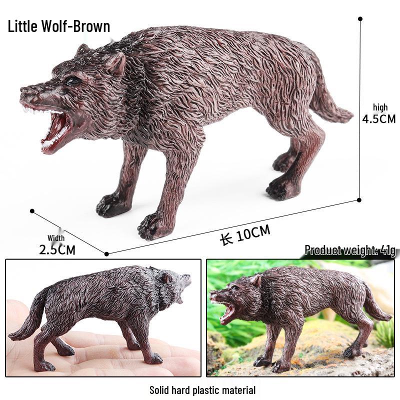 Cross-border Children's Solid Yellow Wolf & Gray Wolf Pup Ornamental Toys
