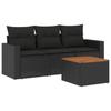 VidaXL Salon de Jardin avec Coussins 4 pcs, Canapés de Terrasse, Ensemble de Meubles de Patio, Mobilier d'Extérieur, Noir 3256321