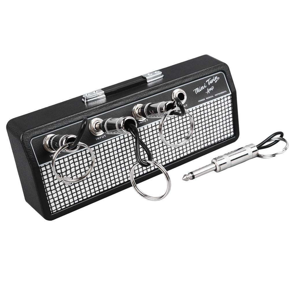 Держатель для ключей в виде гитары Многофункциональный практичный настенный держатель для ключей в виде гитарного усилителя с 4 брелоками