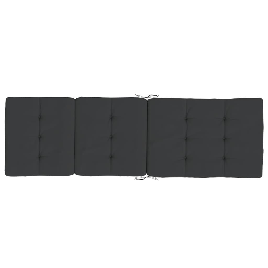 2 Piece Lounge Chair Cushions Black Oxford Fabric