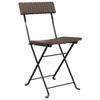 319987 vidaXL Bistro Chairs Folding 2pcs Brown Woven Resin and Steel