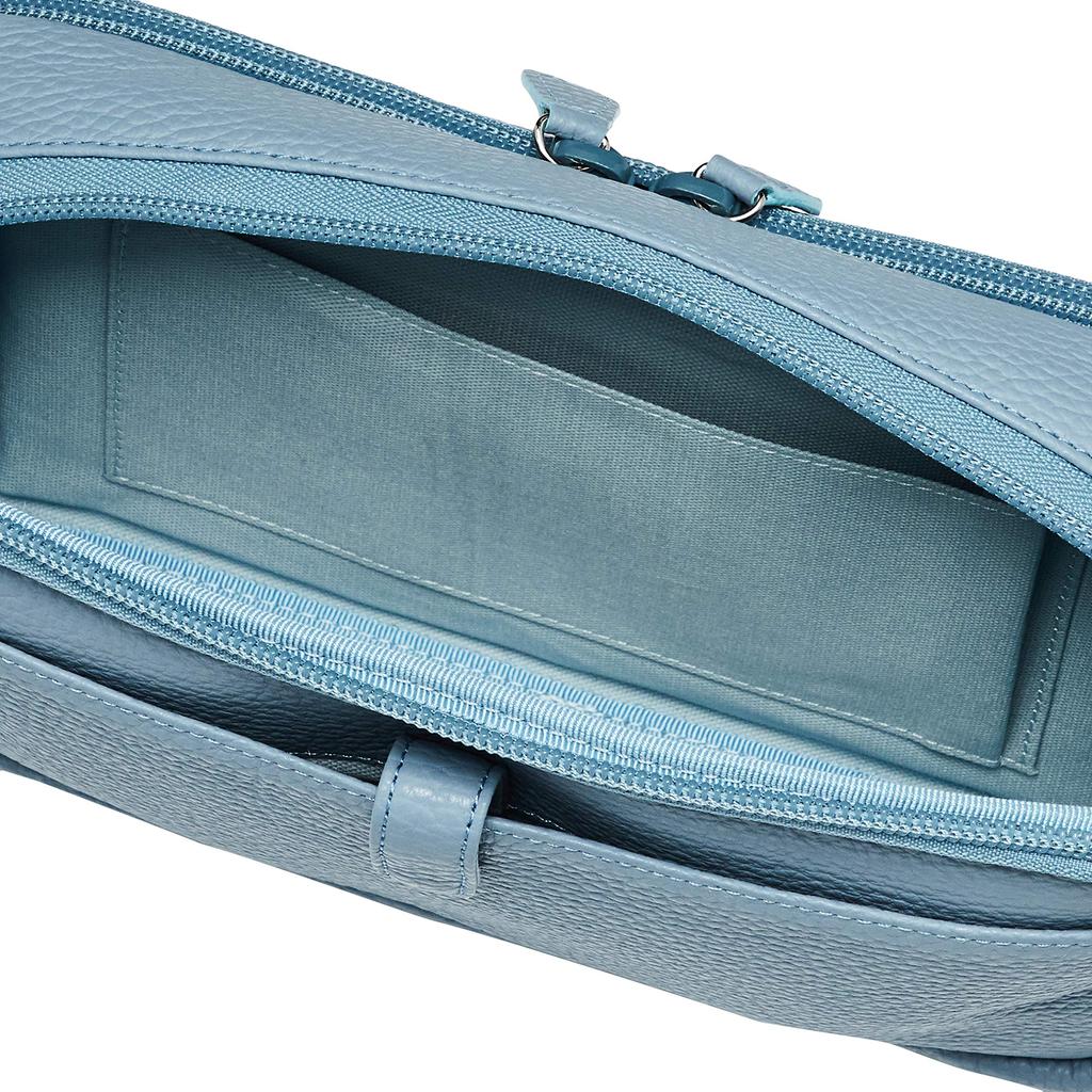 Кошелек-кошелек со съемным плечевым ремнем ZH0378 Blue Stitch 84901 [Kitamura] женский серый/белый