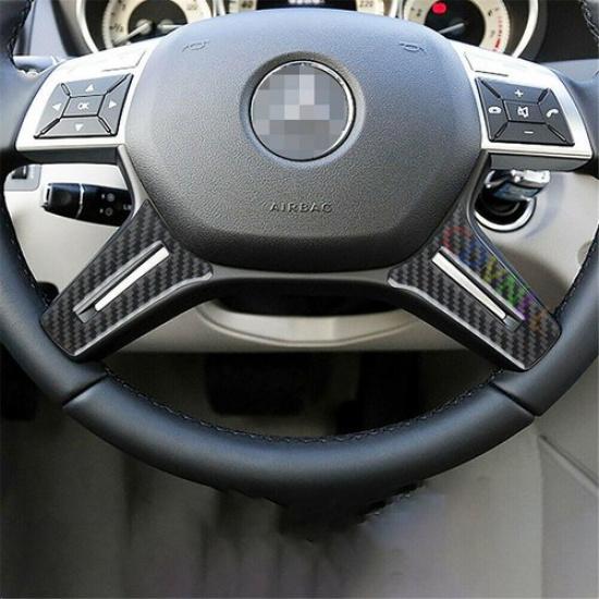 2 шт. Накладка на нижнюю часть рулевого колеса из углеродного волокна для Mercedes-Benz C-класса W204
