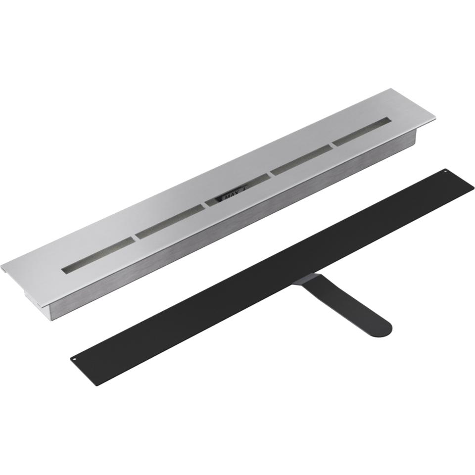 Fireplace Bioethanol 900x400 DELTA Black Flat Long Burner Glass Set