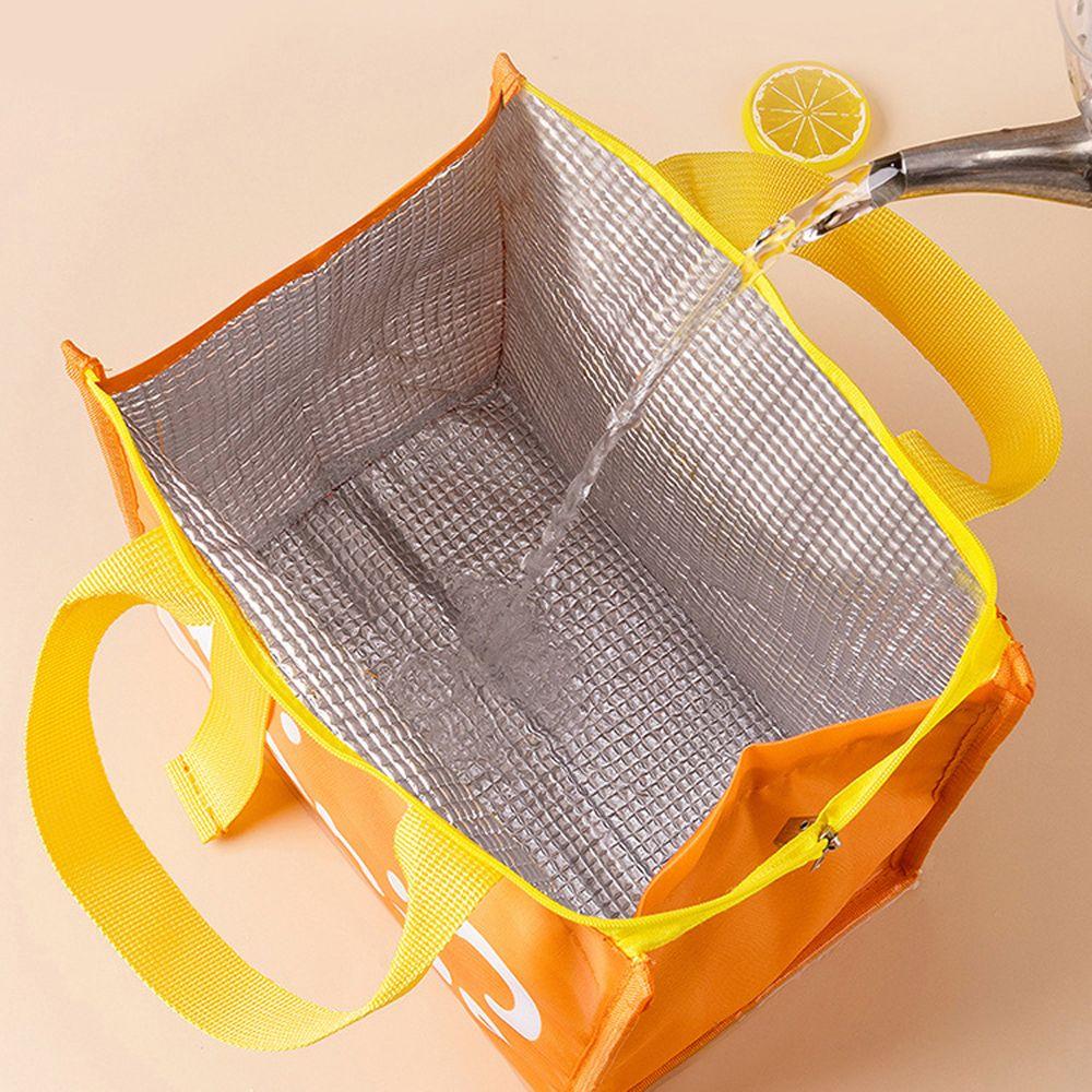 Cartoon Bear Insulated Canvas Pattern Picnic Bag Ice Pack Tote Lunch Bag Food Storage Container