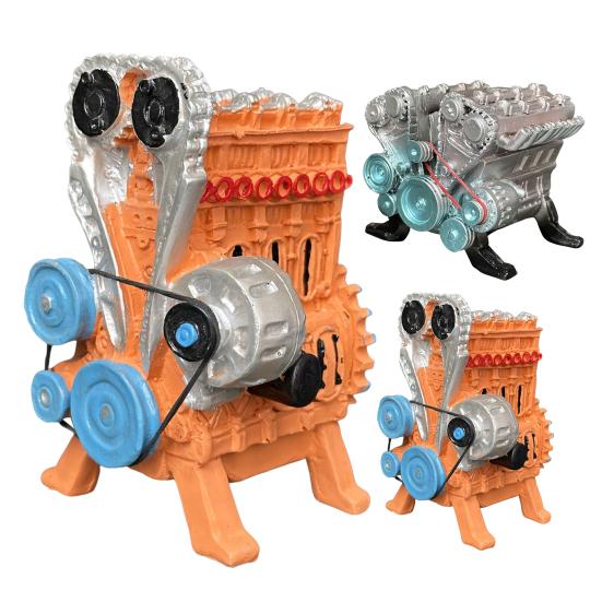V8 Car Engine Model Realistic Resin 8-Cylinder Auto Engine Decoration Home Office Desktop Ornament Kids Science Learning Educational Toy