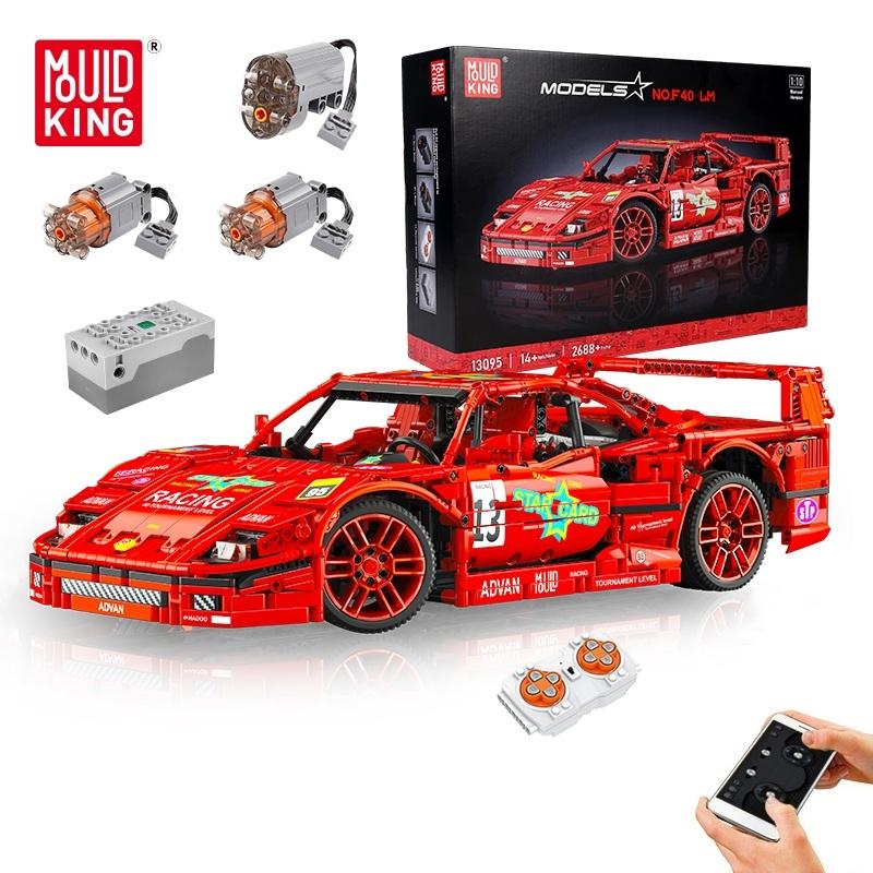 MOULD KING 13095 Техническая 1:10 Модель автомобиля APP RC F40 Супер спортивный автомобиль MOC-98701 Строительные блоки Кирпичи Игрушки Дети Подарки на день рождения