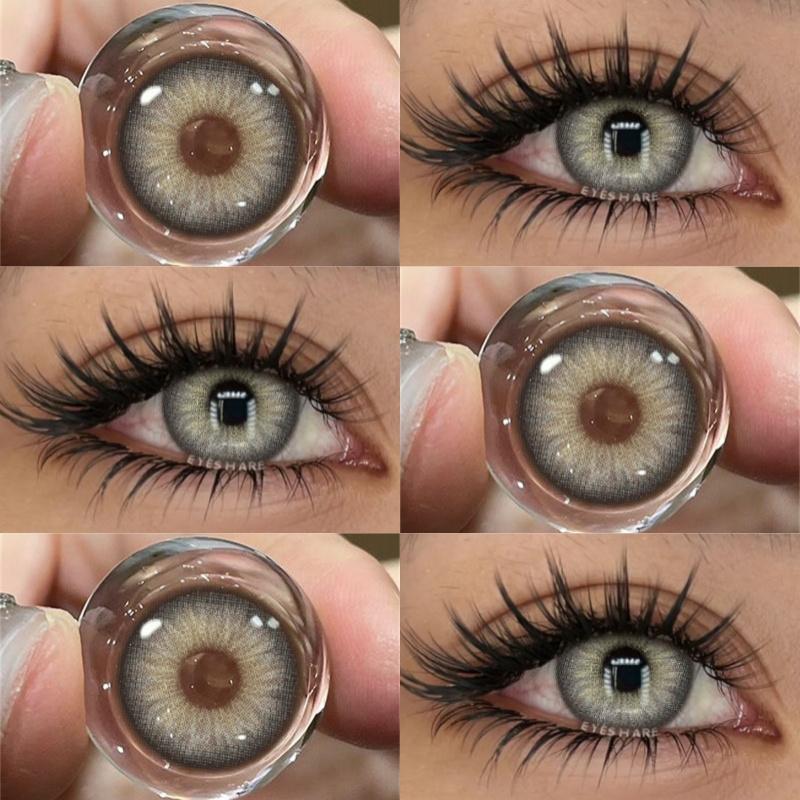 Цветные контактные линзы для глаз 1 пара серых линз для зрачков Синие линзы для глаз Коричневые линзы Ежегодные зеленые контакты Косметические линзы