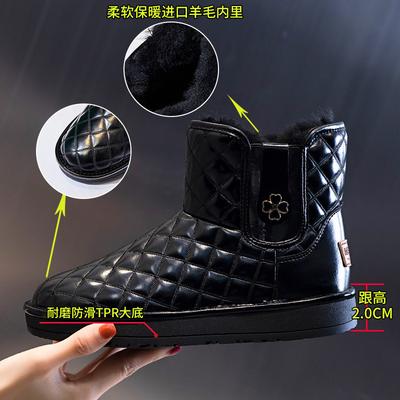 Зимние женские сапоги из натуральной шерсти 2025, новые зимние полусапоги-локомотивы, водонепроницаемые кожаные женские ботинки с глубоким вырезом