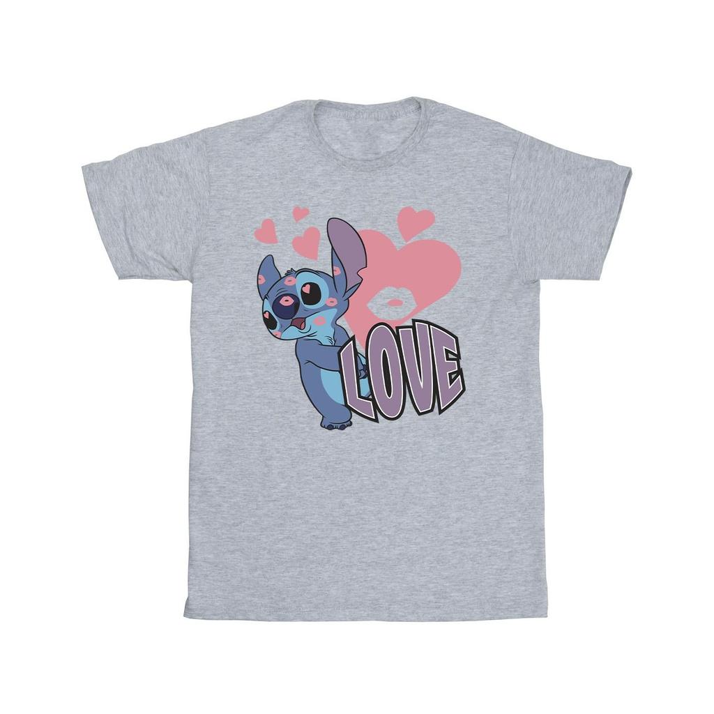 Lilo & Stitch Mens Love Hearts T-Shirt