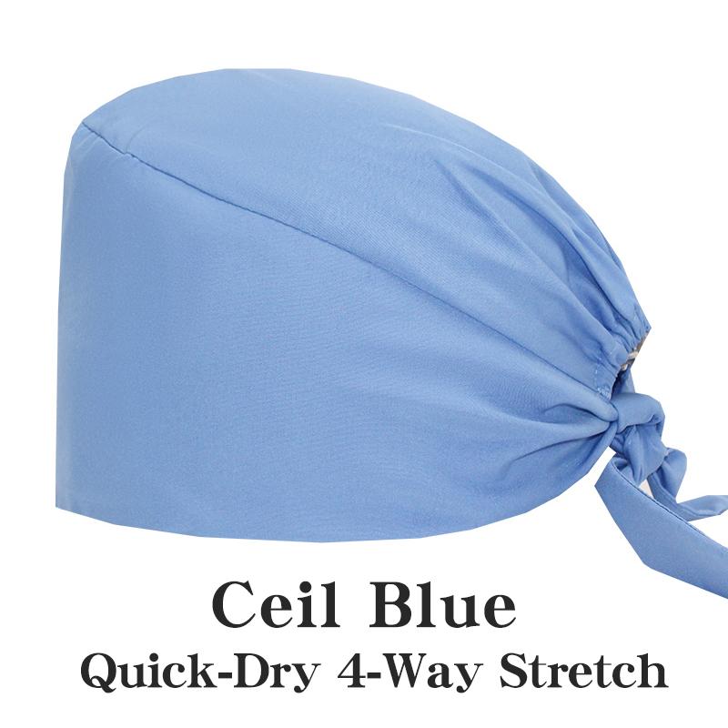 Customized Solid Color Dental Doctors Cap Women Men Nursing Hat Laboratory Pet Vet Breathable Medical Scrub Caps with Buttons
