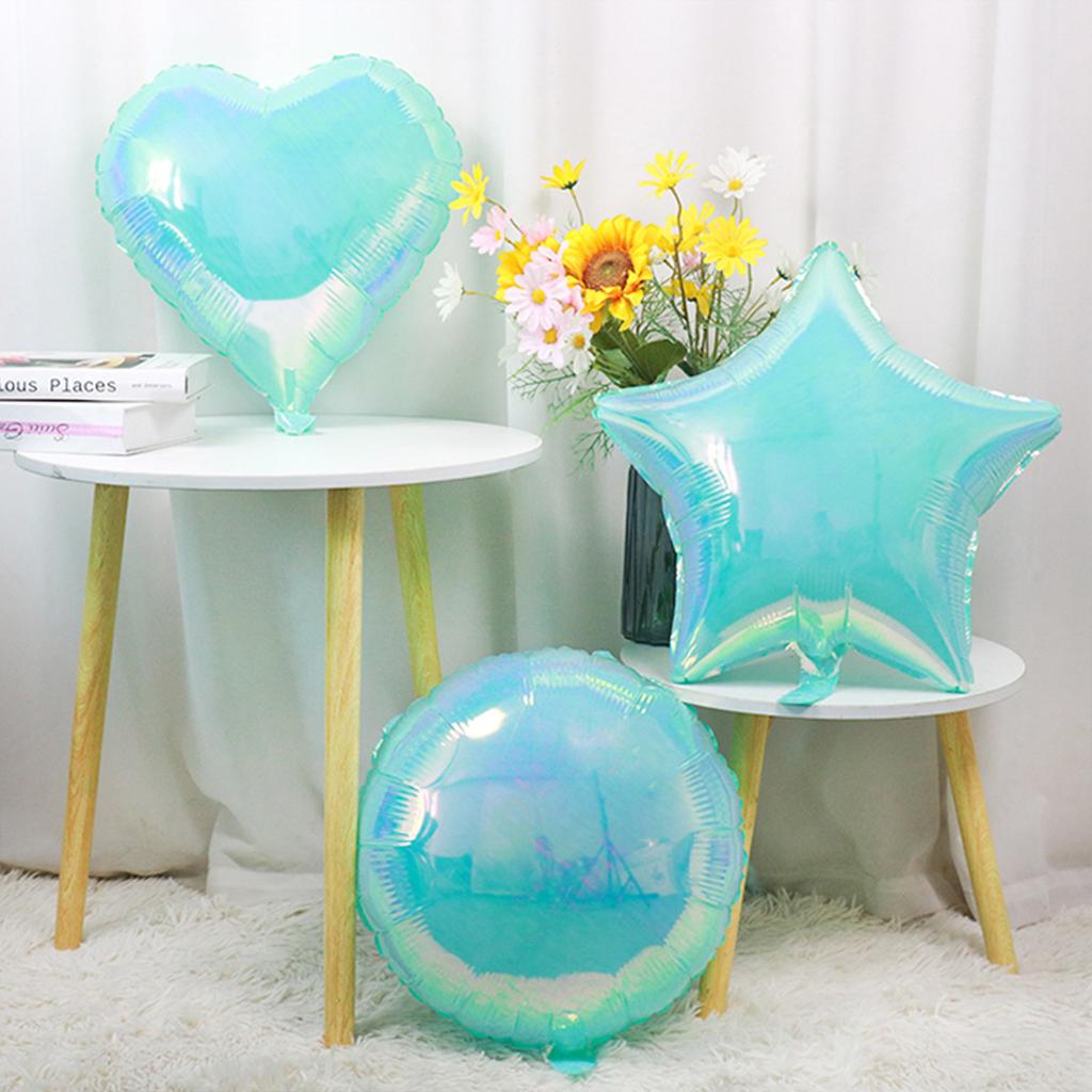 3 шт. прозрачных цветных круглых фольгированных шаров в форме звезд и сердец, радужные цветные шары для детей, дня рождения, вечеринки, дискотеки, свадьбы, украшения