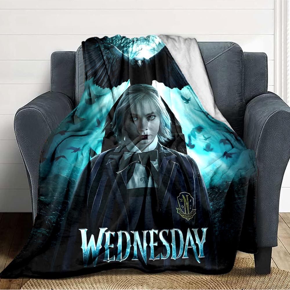 1pc Addams Family Wednesday Enid1 Blanket, Gift, for Men and Women, Soft Blanket, Good for Sofa Bed Couch Travel, Lightweight Flannel Blanket