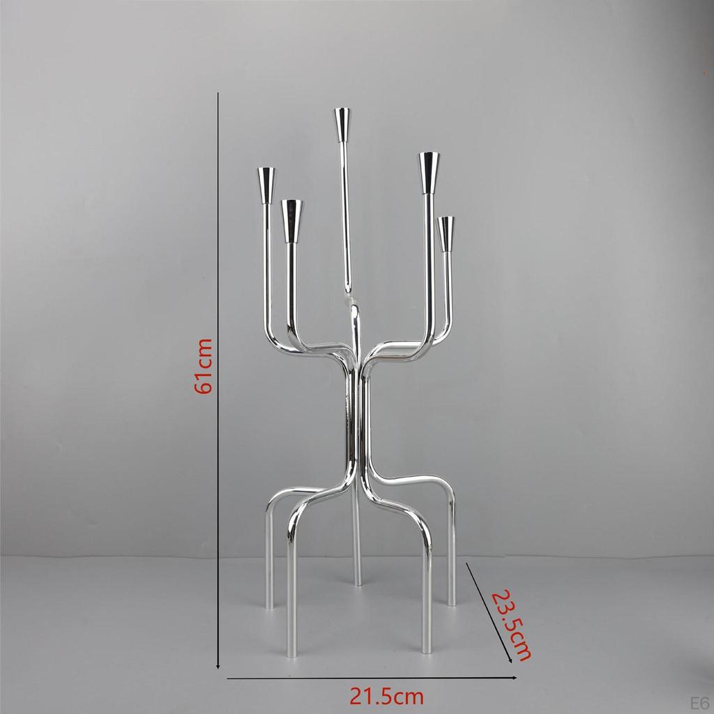 Candlestick Holder Candelabra 5 Arm Decorative Iron Ornament Table Centerpiece Taper Candle
