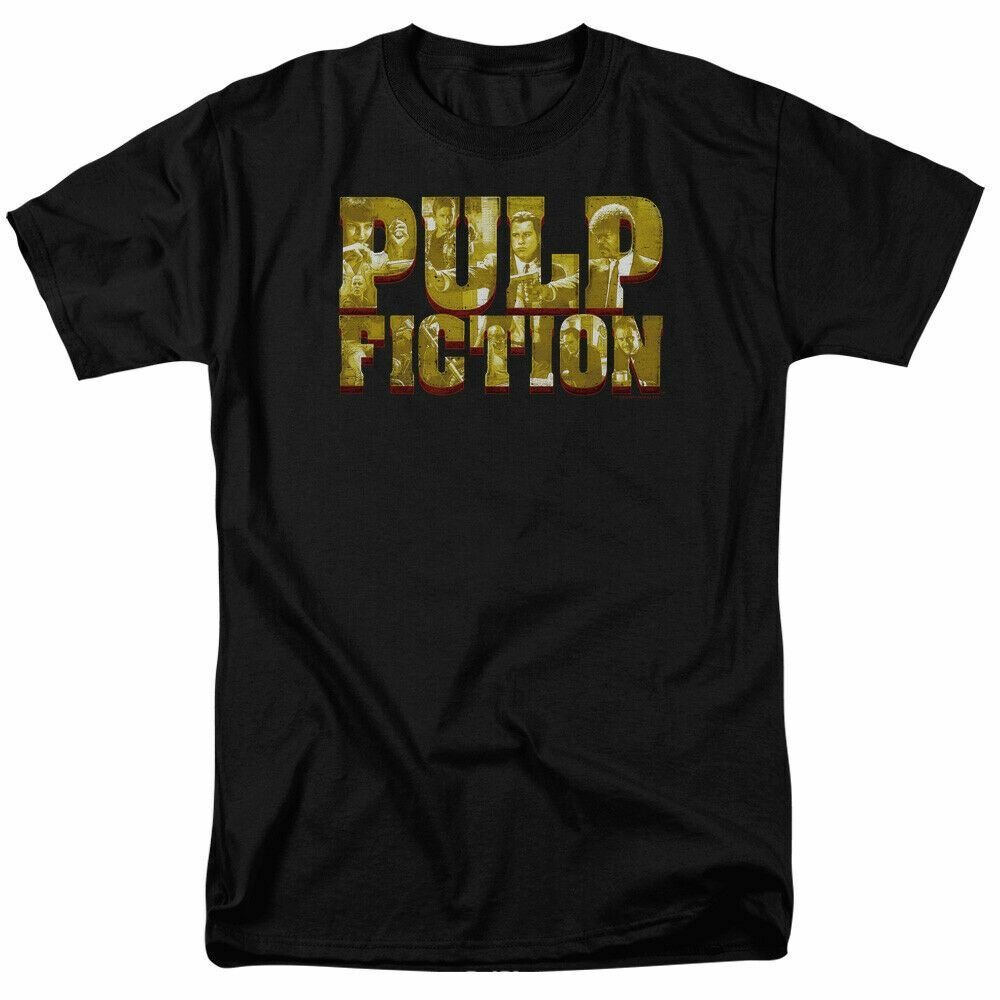 26 Pulp Fiction Pulp Logo T Shirt Licensed Comedy Crime Movie Retro Tee New Black Unisex T-Shirt