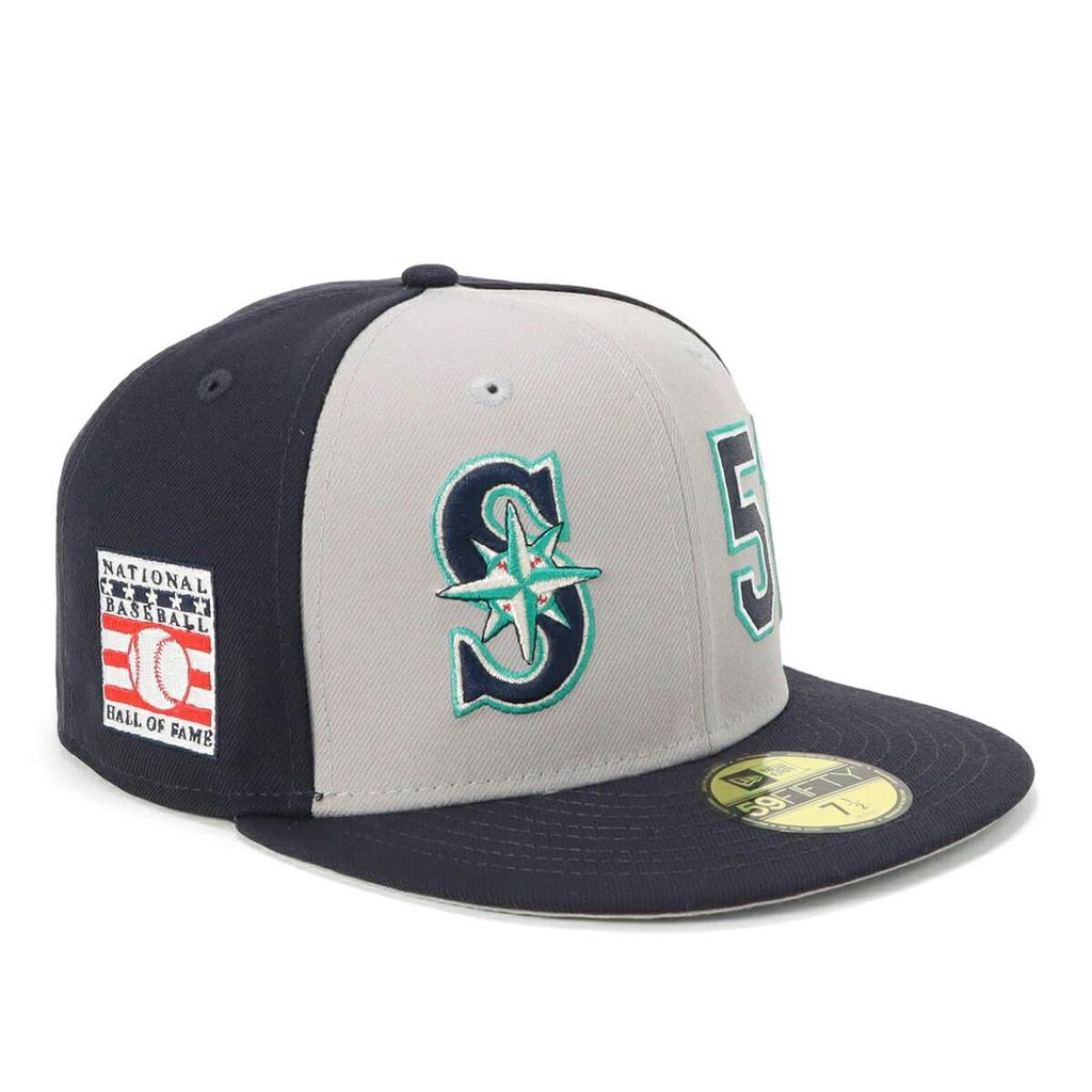 New Era 59FIFTY Ichiro MLB Hall of Fame Induction Commemorative SEA Size 7 MLB25 ICHIRO HOF 59FIFTY SEAMAR JP Cap, Gray/Navy, 1/8,