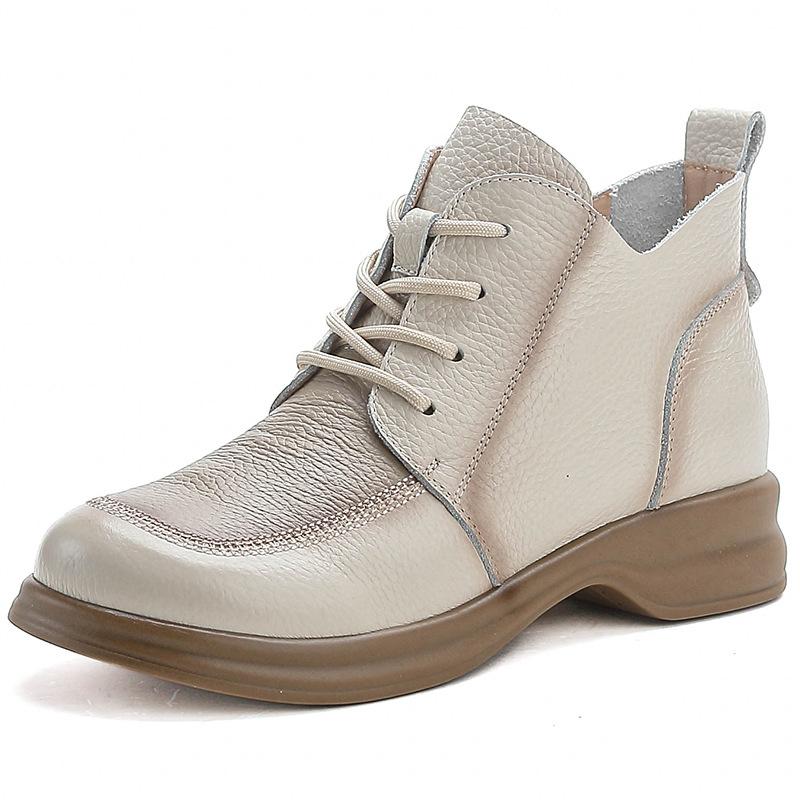 2025 г. Ботинки из натуральной коровьей кожи, женские оксфорды с меховой подкладкой, женские зимние короткие плюшевые ботильоны на шнуровке, водонепроницаемые зимние ботинки