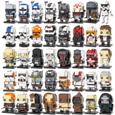 MOOXI Brickheadzed Фигурка из фильмов Звездные войны Модель Джедай Штурмовик Робот Набор строительных блоков Сделай сам Кирпичики для детей Игрушки Монтессори