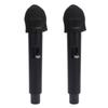 2шт беспроводной микрофон металлический шумоподавляющий ручной динамический микрофон набор с кристальными крышками и приемником