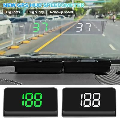 Автомобильный проекционный дисплей GPS HUD Цифровой спидометр Plug And Play для всех автомобилей Большой шрифт KMH Проектор на лобовое стекло Автомобильные аксессуары