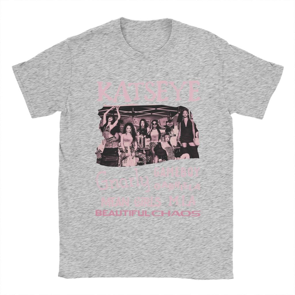 Casual Katseye Kpop Girl Group T-Shirt Men Crew Neck Cotton T Shirts Short Sleeve Tee Shirt Printed Clothing