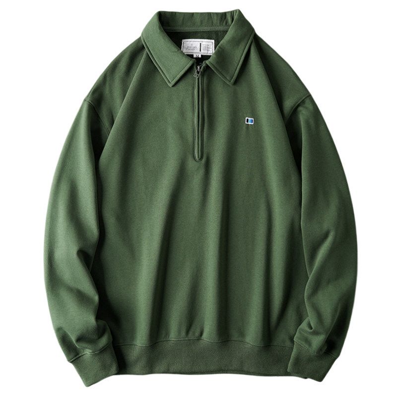 Heavy Weight Half Zipper and Lapel American Spring & Fall Coat Sweatshirt