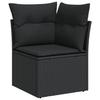 VidaXL Salon de Jardin avec Coussins 9 pcs, Canapés de Terrasse, Ensemble de Meubles de Patio, Mobilier d'Extérieur, Noir 3255852