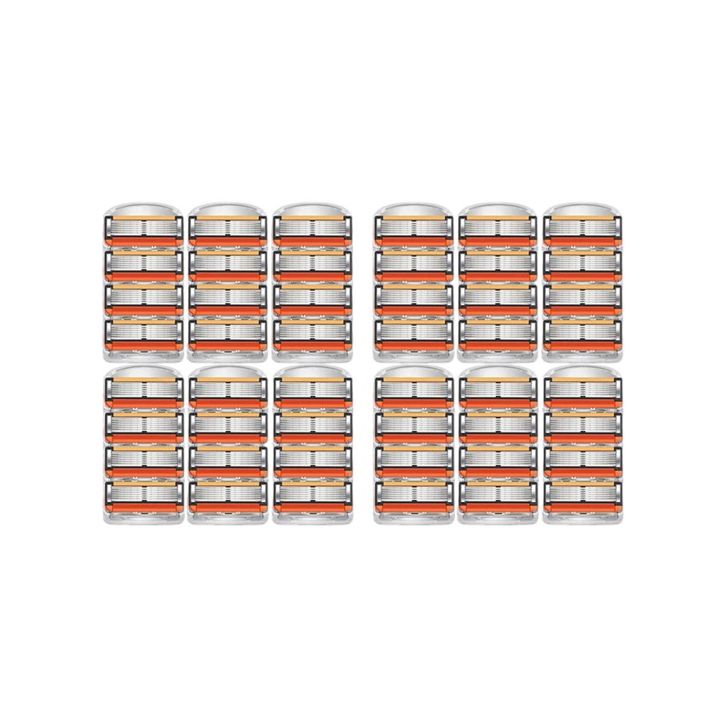 Набор мужских бритвенных лезвий для замены с бесплатной ручкой, безопасная бритва с длинной ручкой, набор со сверхострыми лезвиями из нержавеющей стали, идеальный подарок для ухода