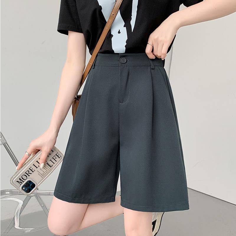 Костюм Шорты Женщины Эластичный Талия Свободные Япония Повседневная Мода Опрятный Стиль Тонкие Прямые
