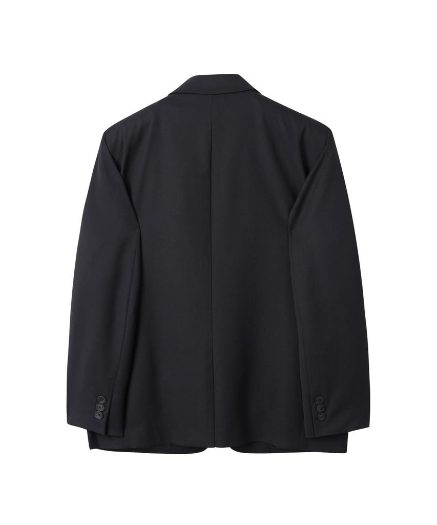 Customellow Black Relaxed Fit Wool Blended Setup Jacket_Cwjas25221Bkx