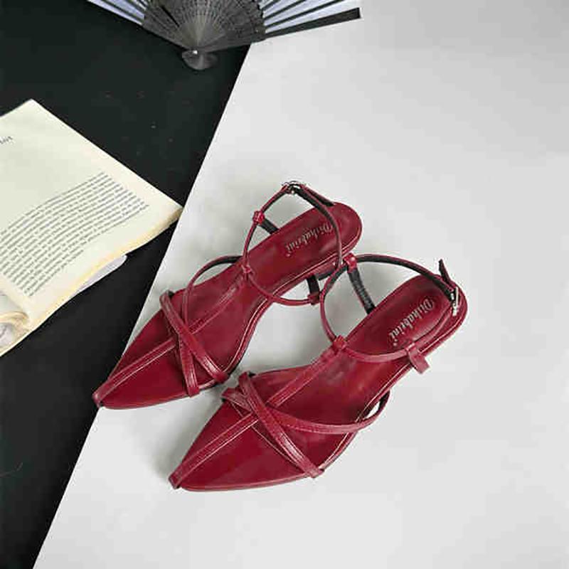 Fashion 2025 Summer Low Heels Narrow Band Women Sandals Open Toe Party Dress Sandalias Casual Dress Street Style Shoes